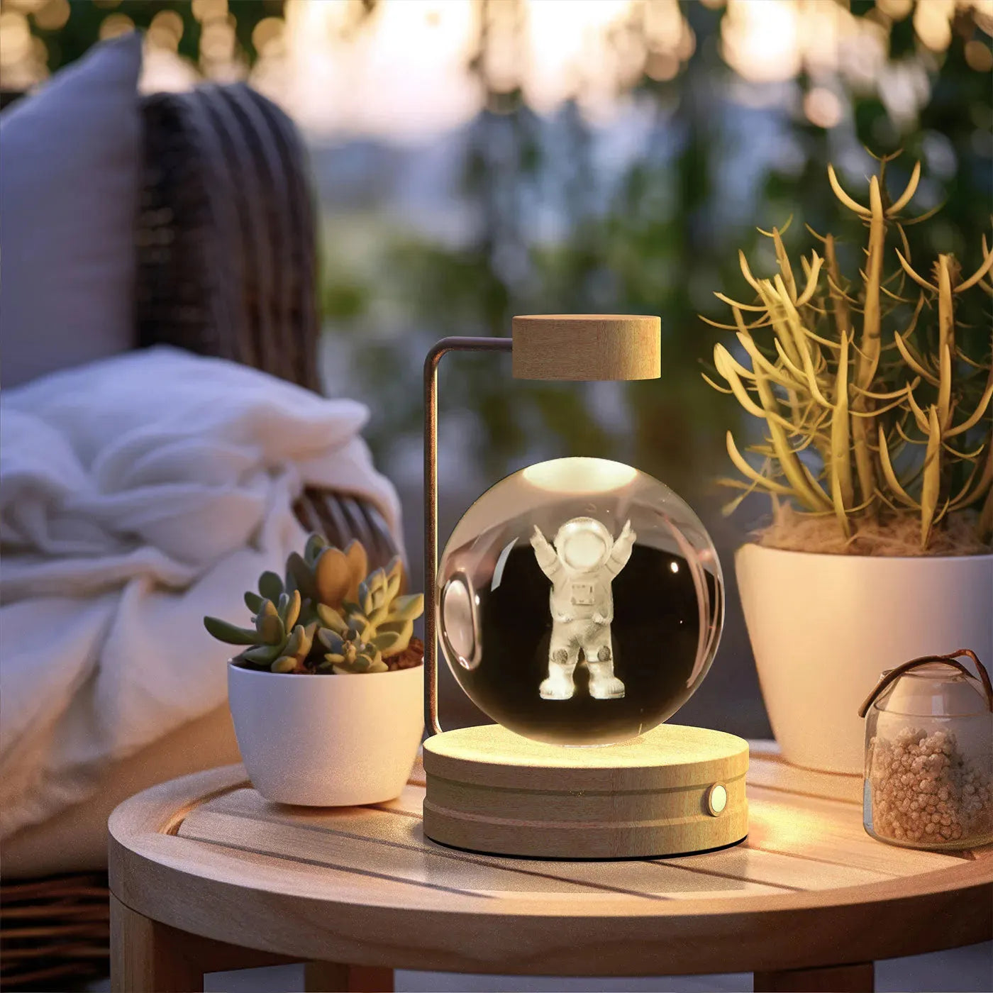 Crystal Ball Cosmic Dinosaur Indoor Night Light USB Power Warm Bedside Light Birthday Gift Night Lamp - Bella Enchanté
